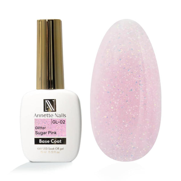 Annette Nails Baza Rubber Glitter Sugar Pink GL-02