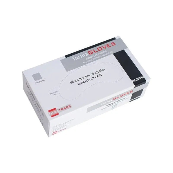 Manusi Nitril Nepudrate Negre 100 Buc - S BrandLess 