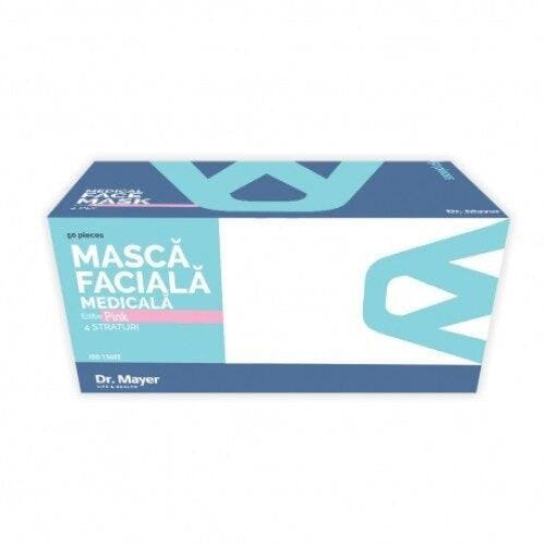 Set 50 buc. Masti Medicale 4 Straturi Full Pink Dr. Mayer Dr. Mayer 